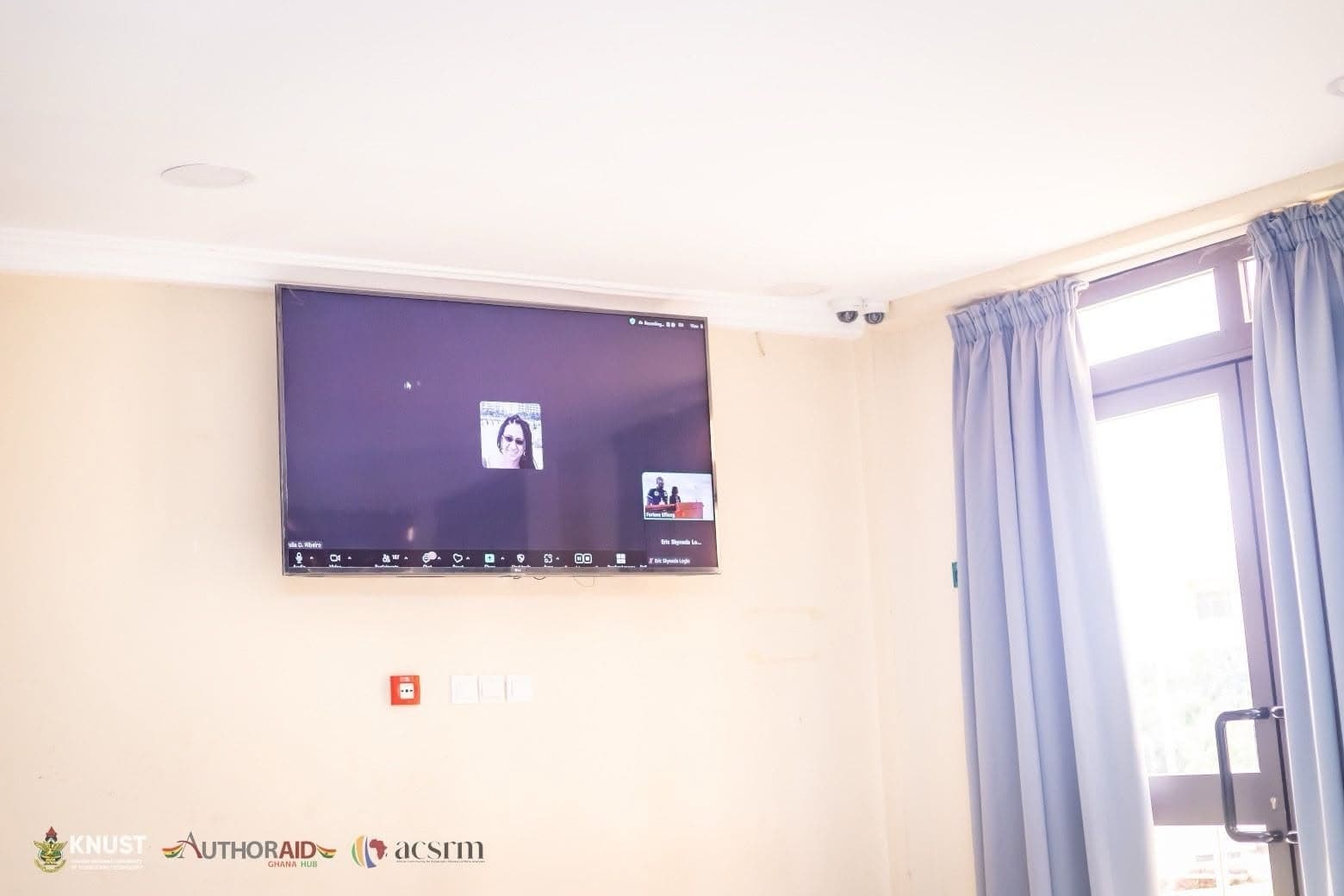 A systematic review presentation displayed on a screen during training.